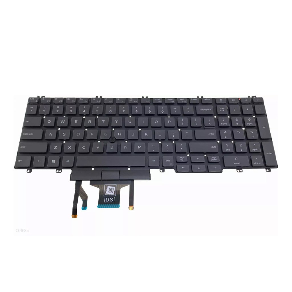 Klawiatura do Dell Latitude 5500 5501 z trackpoint-em podświetlana UK