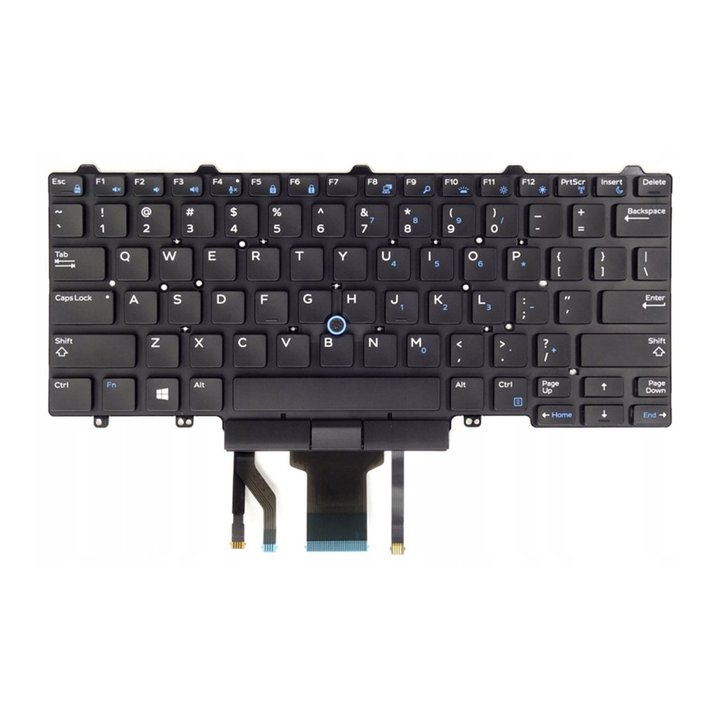 Klawiatura mała Dell Latitude 7450, z trackpoint-em, PODŚWIETLANA, US,