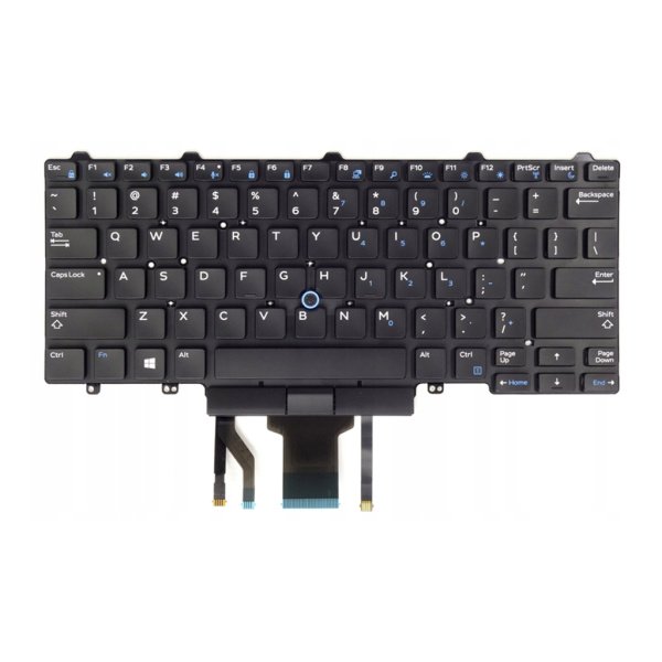 Klawiatura mała Dell Latitude 7450, z trackpoint-em, PODŚWIETLANA, US,